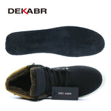 DEKABR 2017 Hot Men Shoes Fashion Warm Fur Winter Men Boots Autumn Leather Footwear For Man New High Top Canvas Casual Shoes Men