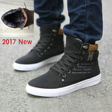 DEKABR 2017 Hot Men Shoes Fashion Warm Fur Winter Men Boots Autumn Leather Footwear For Man New High Top Canvas Casual Shoes Men