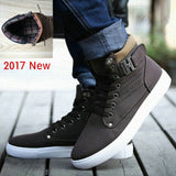 DEKABR 2017 Hot Men Shoes Fashion Warm Fur Winter Men Boots Autumn Leather Footwear For Man New High Top Canvas Casual Shoes Men