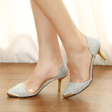 HEE GRAND Women Pumps Shoes High Quality Fashion PU Leather Thin High Heel Pumps Gold Sliver Shoes Woman Size Plus 35-40 XWZ119