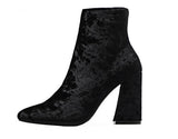 New Arrival Autumn Winter Ankle Boots Streetwear Brand New Shoes High Top Corduroy Velvet Ankle Boots Bootie Pump Block Heels