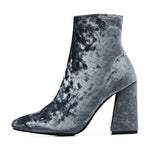 New Arrival Autumn Winter Ankle Boots Streetwear Brand New Shoes High Top Corduroy Velvet Ankle Boots Bootie Pump Block Heels